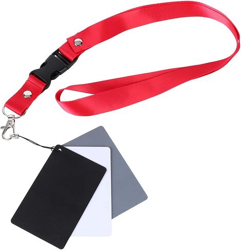 GrayWhiteBlack Balance Card Set, Determine Exposure Values, Color Balance, & Density for Digital Cameras and Camcorders, Portable Strap, Suitable for Various Scenarios with HDR in Kuwait