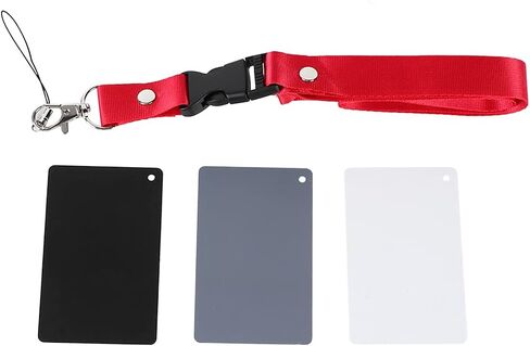 GrayWhiteBlack Balance Card Set, Determine Exposure Values, Color Balance, & Density for Digital Cameras and Camcorders, Portable Strap, Suitable for Various Scenarios with HDR in Kuwait