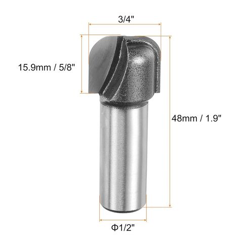 HARFINGTON 2pcs Bowl and Tray Bit 3/4" Cutting Diameter 1/2" Shank 1/4" Radius Carbide Tipped Carving CNC Router Bits for Woodworking Milling in Kuwait