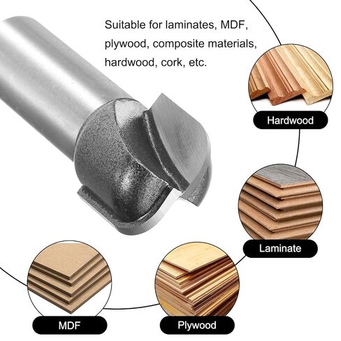 HARFINGTON 2pcs Bowl and Tray Bit 3/4" Cutting Diameter 1/2" Shank 1/4" Radius Carbide Tipped Carving CNC Router Bits for Woodworking Milling in Kuwait