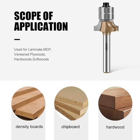 Roundover Router Bit 1/4" Shank 1/4" Radius Double Bearing in Kuwait