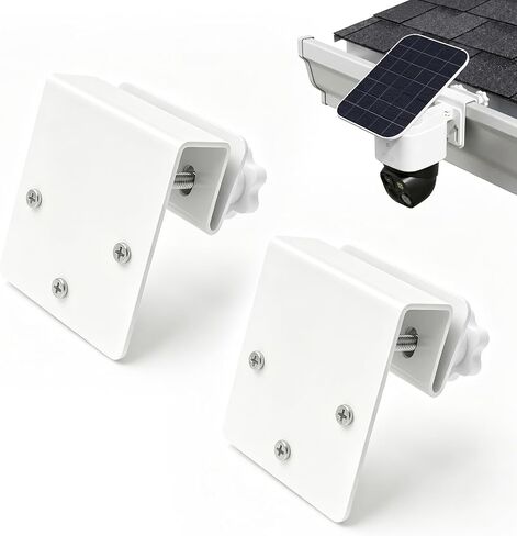 2 Pack White Stainless Steel Gutter Mount for Eufy SoloCam S340 E30 E42 S330, No Drill Universal Bracket Compatible with Solar Panel Outdoor Camera in Kuwait