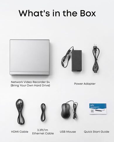 eufy Security Network Video Recorder S4, No HDD, Expandable to 16TB, 8CH Up to 16CH, Local AI Agent, Smart Video Search, 24/7 Recording, Only Works with eufy PoE Cams and Devices in Kuwait
