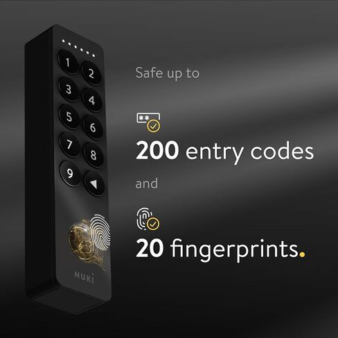 Nuki Keypad 2.0 Fingerprint Door Access, Secure Code Entry for Smart Lock, Easy Install, Keyless Entry for Kids, Seniors, Guests, Smartphone-Free Access in Kuwait
