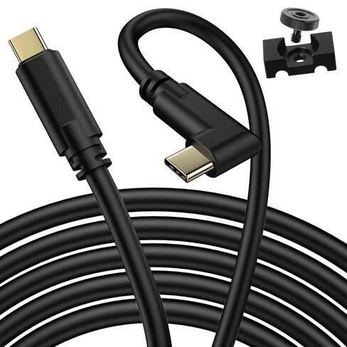 Jelanry Camera Tether Cable USB C to USB C Dual Straight Head, for Power Delivery, 5Gbps Data Transfer, Charging Between Camera & Computer+Tethering Cable Lock Clamp for Sony Canon Nikon, 16.4 feet/5m in Kuwait