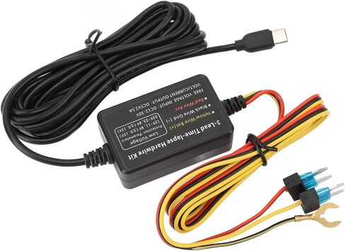 Generic Type C Dash Cam Hardwire Kit 12V-30V to 5V Power Cord 3.2m Cable with Built in Safety Measures for Dash Cam GPS Detector in Kuwait