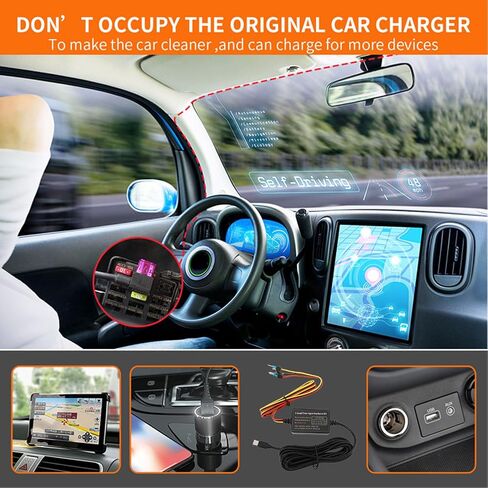 Generic Type C Dash Cam Hardwire Kit 12V-30V to 5V Power Cord 3.2m Cable with Built in Safety Measures for Dash Cam GPS Detector in Kuwait