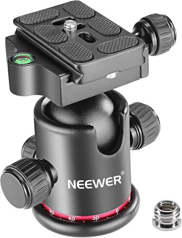 NEEWER Tripod Head, 360° Rotating Panoramic Ball Head with 1/4" Quick Shoe Plate for Tripod Monopod Slider DSLR Camera Camcorder, Max Load up to 5kg/11lb – GM28 in Kuwait