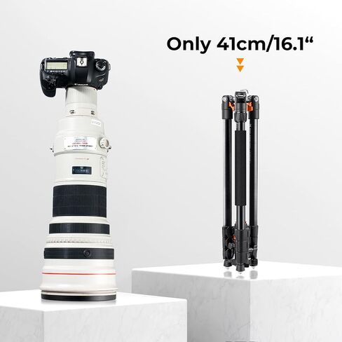 K&F CONCEPT 62" Compact Aluminum DSLR Camera Tripod | Detachable Monopod Tripod, 360° Ball Head, QR Plate, 22lbs Payload for Travel/Work, O254A1+BH-28L in Kuwait