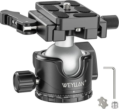 WEYLLAN EH36L Lever Ball Head with Stainless Steel Lock Pin, 36mm Low Profile Heavy Duty Tripod Ball Head Mount with Arca Swiss Quick Release Plate for Tripod Monopod DSLR Camera Camcorder Telescope in Kuwait