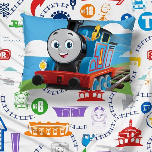 Sunny Side Up Mattel Thomas & Friends Toddler Sheet Set - 3 Piece Toddler Bedding Set Includes Pillow Cover - Super Soft Trains Microfiber Sheets in Kuwait
