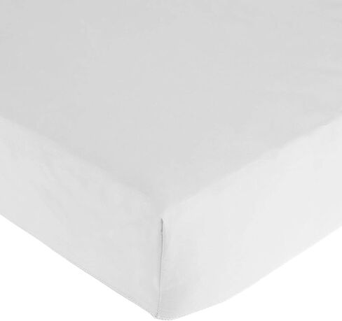 American Baby Company 100% Cotton Percale Fitted Nap Mat Sheet with Elastic Corners, 24" x 48" x 4" - Soft & Breathable Rest Mat Sheet or Nap Mat Cover for Daycare, Kindergarten & Preschool, White in Kuwait