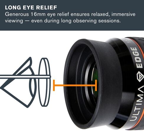 Celestron Ultima Edge 15mm 1.25" Eyepiece for Versatile Mid-Power Viewing | Versatile Mid-High Magnification, Sharp Edge-to-Edge Performance, Long Eye Relief, Twist-Up Rubber Eyecup, 5-Element Lens in Kuwait