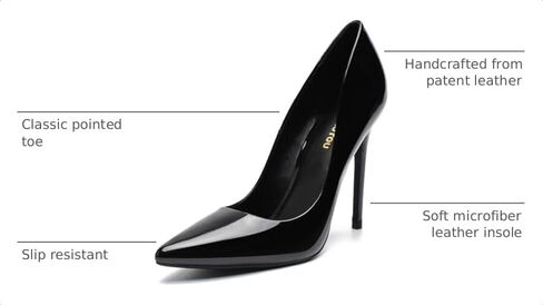 Unisex High Heels for Men and Women 4.7 Inch Stiletto Heels | Pointed Toe Pumps Sexy Dress Party Shoes in Saudi Arabia