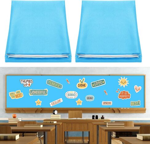 2 Pack Bulletin Board Fabric 48 '' x 107 '' Class Fabric for Classroom Bulletin Board Background Decor,Pillows Curtains Crafts Back to School Classroom Decor Supplies (Black) in Kuwait