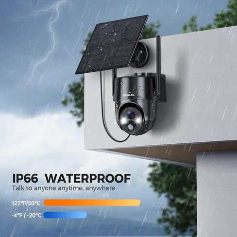 Solar Security Cameras Wireless Outdoor, 2K 360° View WiFi 3MP Security Cam | 2K Solar Powered Camera 3MP WiFi Security Camera for Home with Color Night Vision, PIR Detection, 2-Way Audio, Motion Alert in Kuwait