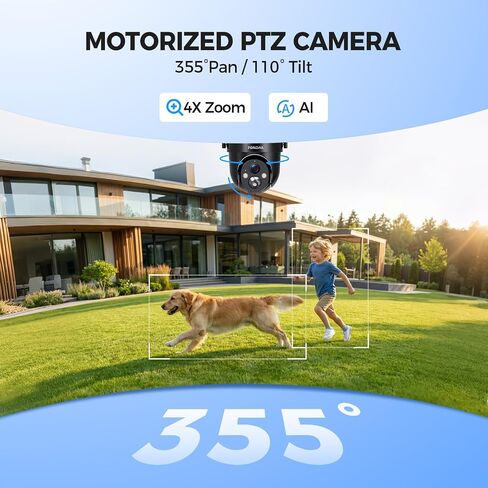 Solar Security Cameras Wireless Outdoor, 2K 360° View WiFi 3MP Security Cam | 2K Solar Powered Camera 3MP WiFi Security Camera for Home with Color Night Vision, PIR Detection, 2-Way Audio, Motion Alert in Kuwait