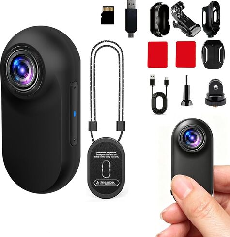 Thumb Camera, Portable Mini Body Camera with Accessories and Memory Card Hands Free Mini Wearable Body Worn Action Camera for Security, Work, Guard, Travel（Black） in Kuwait