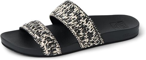 REEF Womens Sandals, Cushion Vista, Black/White Braid, 7.5 in Kuwait