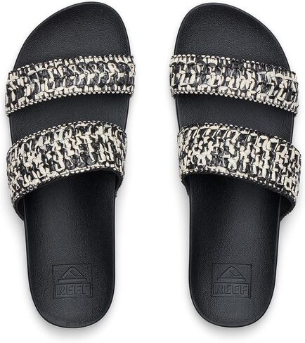 REEF Womens Sandals, Cushion Vista, Black/White Braid, 7.5 in Kuwait