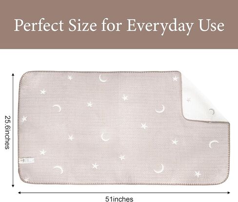 ABABY Quilted Cotton Baby Blanket – Soft Breathable Neutral Baby Blanket for Newborns, Crib, Stroller & Tummy Time – Moon & Star Nursery Blanket, Oat Beige, 26 x 51 in Kuwait
