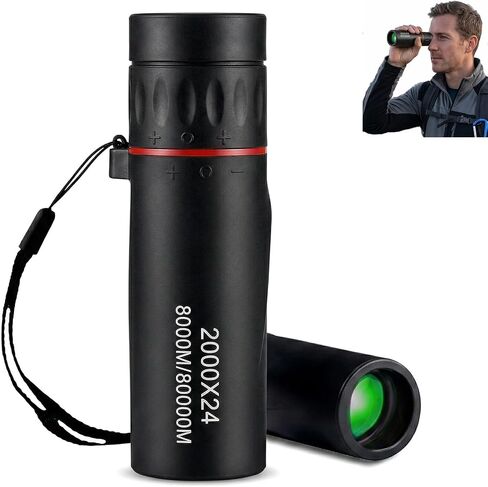 Mini Monocular Telescope – 2000x24 HD High Power for All Ages | Compact optics, for stargazing, hunting, hiking, wildlife & travel, good gift for outdoor enthusiasts, black in Kuwait