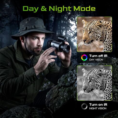 Night Vision Monocular, 4K Digital Night Vision Scope with 850nm IR Illuminator, 4X Zoom, 1080P Video Recording, 2000mAh Rechargeable Battery, Portable Night Vision Goggles for Hunting Camping in Kuwait