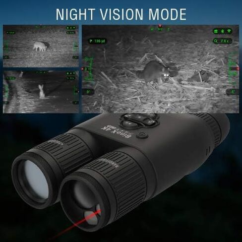 ATN BinoX 4K 4-16X Smart Day/Night Binoculars with Laser Range Finder, Full HD Video rec, WiFi, Smooth Zoom and Smartphone Controlling Thru iOS or Android Apps in Kuwait