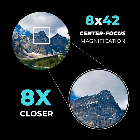 Optics WideViews HD 8X42 Professional Binoculars for Bird Watching. Extra-Wide Field of View for the Brightest, Clearest Detail. Close Focus for Closer Views. HD Quality in Kuwait