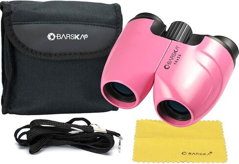 BARSKA Colorado 10x25 Compact Binoculars – Lightweight Pink Binoculars with BK-7 Porro Prisms, Fully Coated Optics, Center Focus, Ideal for Hiking, Bird Watching & Travel in Kuwait