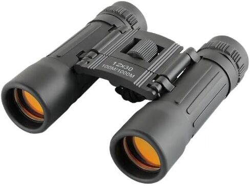 Folding Roof Prism Binoculars - 12x30Compact Binoculars Lightweight Foldable,Portable Travel for Adults with BK4 Prism,Clear Vision for Bird Watching Hiking Sports Outdoor Activities in Kuwait