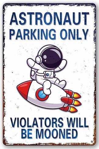 Perfect Space Gifts for Kids - Astronaut Parking Only Sign - Outer Space Themed Decor for Boys Room | Fun Space Poster for Kids Wall Art, 8 x 12 Inch (936) in Kuwait