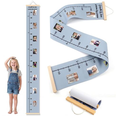 Growth Chart for Kids with Picture Frames, up to 1.9 M,Gray in Kuwait