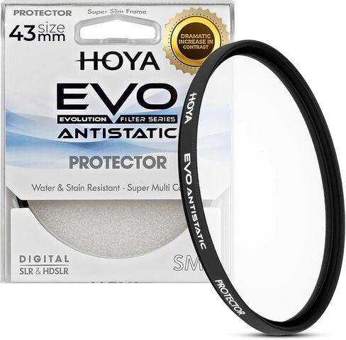 Hoya EVO Antistatic 77mm Filter — Premium Optical Glass w/ 16-Layer SMC Lens Protector for 99.8% Light Transmission, 3mm Thick, Dust & Scratch-Resistant, Water Repellent for Clear Image Quality in Kuwait