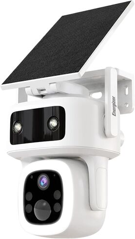 Energizer Smart 4G LTE Cellular Security Camera with Solar Panel, 2K Outdoor Wireless Pan Tilt Camera, No WiFi Required, Rechargeable Battery, Color Night Vision, Motion Detection, White in Kuwait