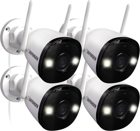 Defender AI Powered 4K Guard Pro 8MP WiFi 6, Plug-in Power Wireless Security Camera Outdoor, with Smart AI Human Detection, Bluetooth, Two-Way Talk, Works w/Guard App, 2 Pack in Kuwait