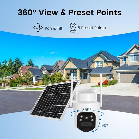 4G Cellular Data AOV Security Camera Wireless Outdoor, Solar Powered, 24/7 Recording, No WiFi Required, for Home Security in Kuwait