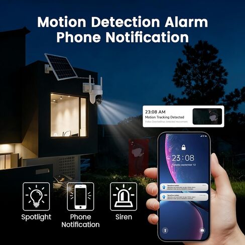 4G Cellular Data AOV Security Camera Wireless Outdoor, Solar Powered, 24/7 Recording, No WiFi Required, for Home Security in Kuwait