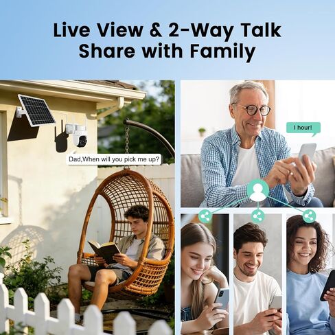 4G Cellular Data AOV Security Camera Wireless Outdoor, Solar Powered, 24/7 Recording, No WiFi Required, for Home Security in Kuwait