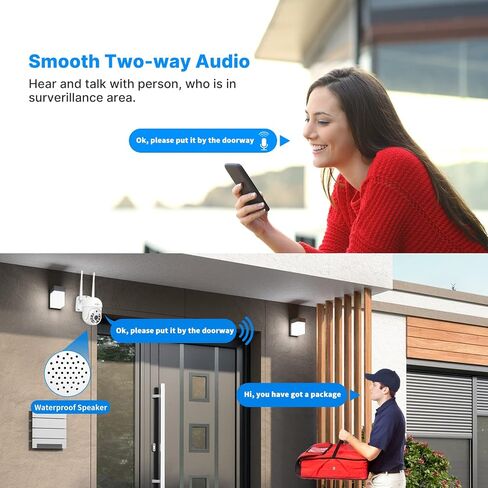 【 5mp, Two-Way Audio, 360 ° Tracking】 Monitoring Camera Wireless Hiseeu Integrated NVR 1920P 5-megapixel 4-Piece Set with Built-in 1TBHDD can be Added to 10 Channels for Remote Monitoring in Kuwait