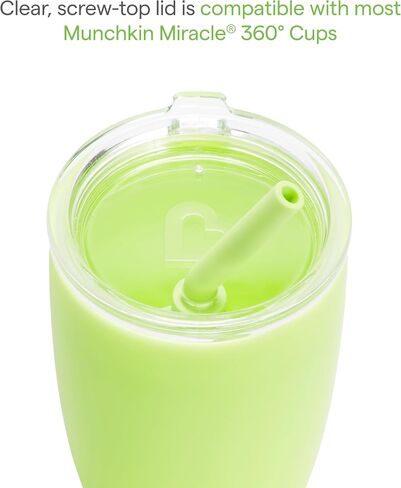 Munchkin Simple Clean Tumbler, Straw Cups for Toddlers 1-3, with Peel Open Straw for Easy Cleaning, Spill Proof Sippy Cup for Kids 12+ Months, 10 Ounce, 2 Pack, Blue/Green in Kuwait