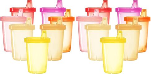 Youngever 7 Pack Kids Sippy Cups for Infant and Toddler - Pink Color in Kuwait