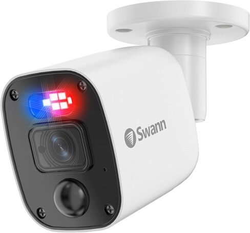Swann 1080p Bullet Camera (Add-on)-High-Resolution Wired Security Camera with Night Vision & Motion Sensor Technology–Smart Human/Vehicle Detection for Home Surveillance in Kuwait