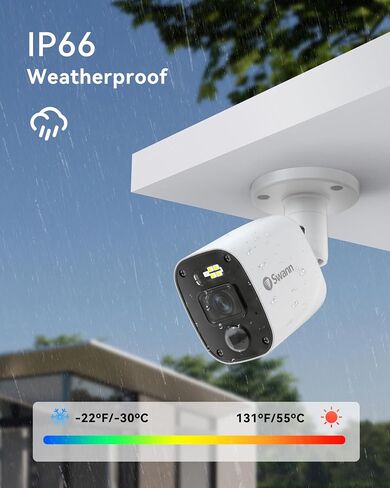 Swann 1080p Bullet Camera (Add-on)-High-Resolution Wired Security Camera with Night Vision & Motion Sensor Technology–Smart Human/Vehicle Detection for Home Surveillance in Kuwait