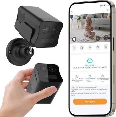 No WiFi Security Camera Indoor with 4G LTE Cellular SIM Card, 2K Live View | 20 Days Standby | PIR Motion | Instant Alerts | Night Vision | Remote Monitor for Barn, Horse Trailer, Garage, Office, Home in Kuwait