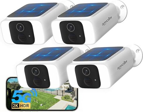 Solar Security Cameras Wireless Outdoor 2.4G&5G WiFi, 2.5K Outdoor Cameras | Cameras for Home Security,Embedded Solar Panel, Motion Detection & Siren Alarm, Color Night Vision, 2-Way Talk, Waterproof in Kuwait