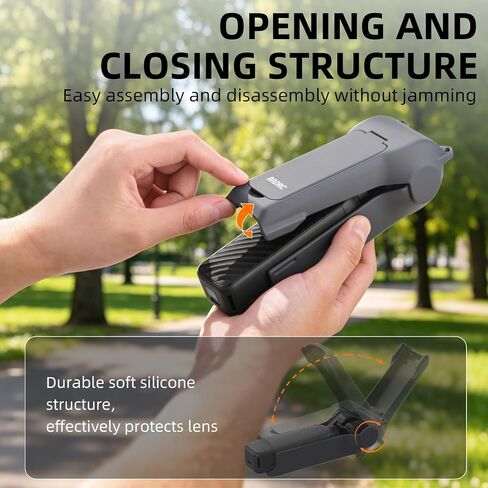 2PCS Pocket 3/4 Magnetic Auxiliary Light, USB C Rechargeable Mini LED Fill Light Attachment for Pocket 4 Protective Cover Case(Gray), with 4 Magnetic CPL/ND Filter Storage Slots and Detachable Wrist in Kuwait