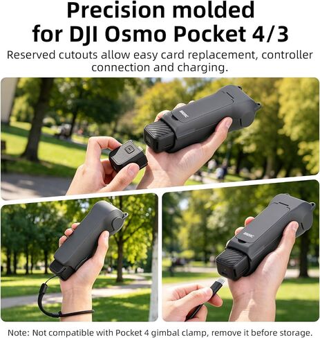 2PCS Pocket 3/4 Magnetic Auxiliary Light, USB C Rechargeable Mini LED Fill Light Attachment for Pocket 4 Protective Cover Case(Gray), with 4 Magnetic CPL/ND Filter Storage Slots and Detachable Wrist in Kuwait