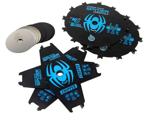 Spyder 6" Dado Stacking Saw Blade Set 12T, 5/8" Arbor (13023) | Carbide Nickel Cobalt ATB+FTG Teeth, for 1/4" - 13/16" Clean Grooved Cuts in Kuwait