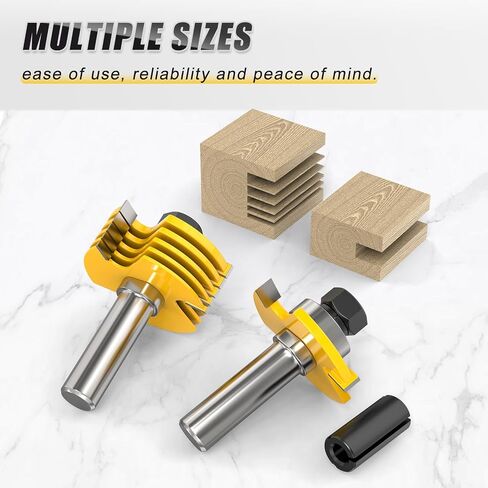 MEANLIN 1/2" Shank Slot Cutter Router Bit Set, 6 Size Cutting Thick: 5/64", 3/32", 1/8", 5/32", 3/16", 1/4" in Kuwait